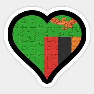 Zambian Jigsaw Puzzle Heart Design - Gift for Zambian With Zambia Roots Sticker